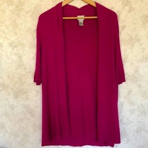 Chicos Pink Open Front Cardigan Size 1